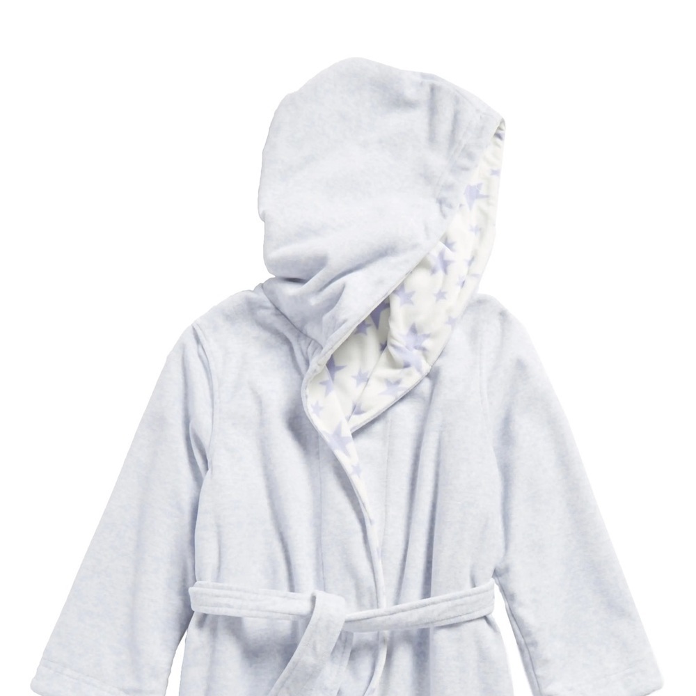 🌈 6/$60, Tucker & Tate Kids Robe, Prpl/Wht, Large - Picture 2 of 9